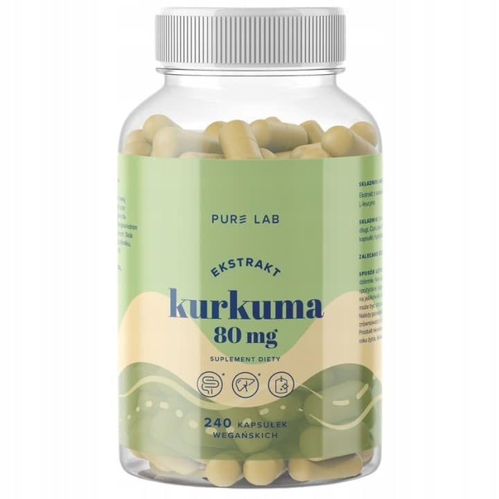 Kurkuma Ekstrakt 80 mg Pure Lab -  Wsparcie zdrowia i równowagi organizmu - 240 kapsułek