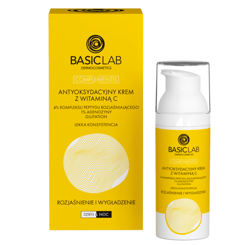 Antyoksydacyjny krem do twarzy BASICLAB - Z Witaminą C Nawilża, rewitalizuje i przywraca naturalny blask - 50 ml