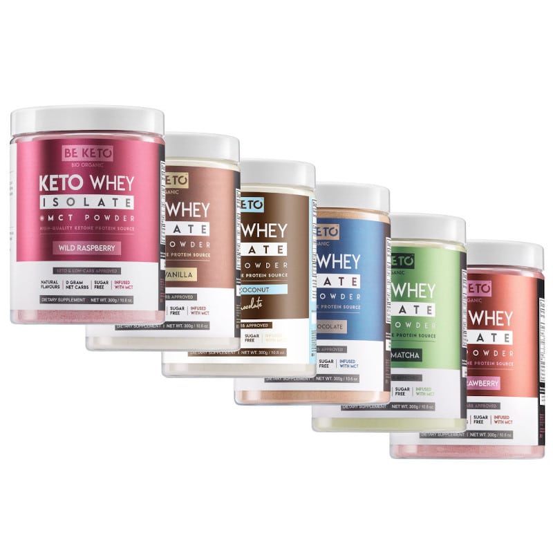 Keto Izolat Białka z olejem MCT BeKeto 300 g - Różne smaki (Smak: naturalna-czekolada)