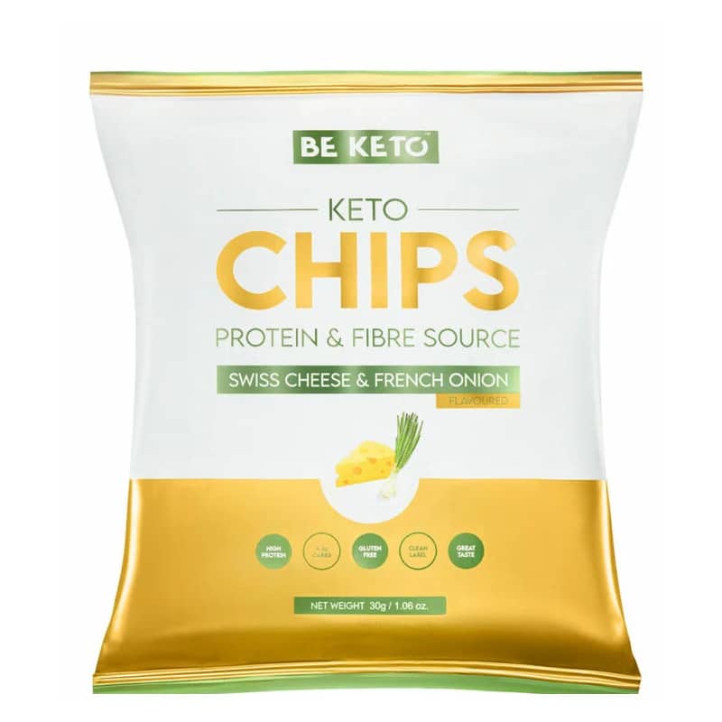 Keto Chipsy BeKeto - Ser & cebulka, Czerwona papryka oraz Orientalne pikantne - 30 g (Smak: swieza-czerwona-papryka)