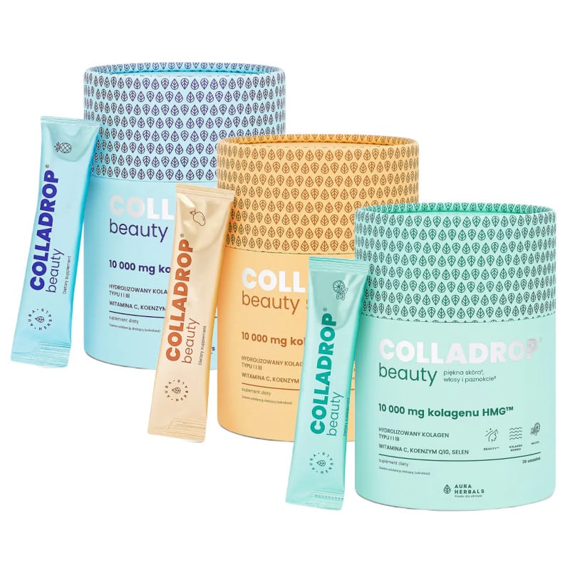 Colladrop Beauty kolagen HMG™ 10000 mg Aura Herbals - 30 saszetek różne smaki (Smak: mojito)