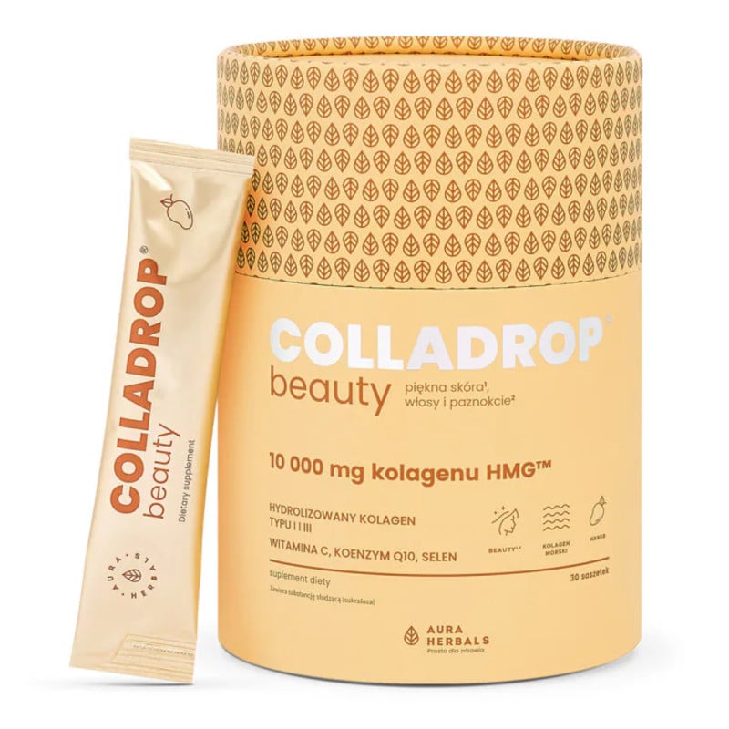 Colladrop Beauty kolagen HMG™ 10000 mg Aura Herbals - 30 saszetek różne smaki (Smak: mojito)