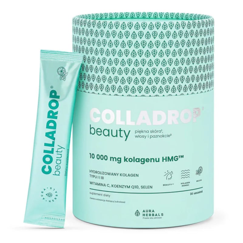Colladrop Beauty kolagen HMG™ 10000 mg Aura Herbals - 30 saszetek różne smaki (Smak: mojito)