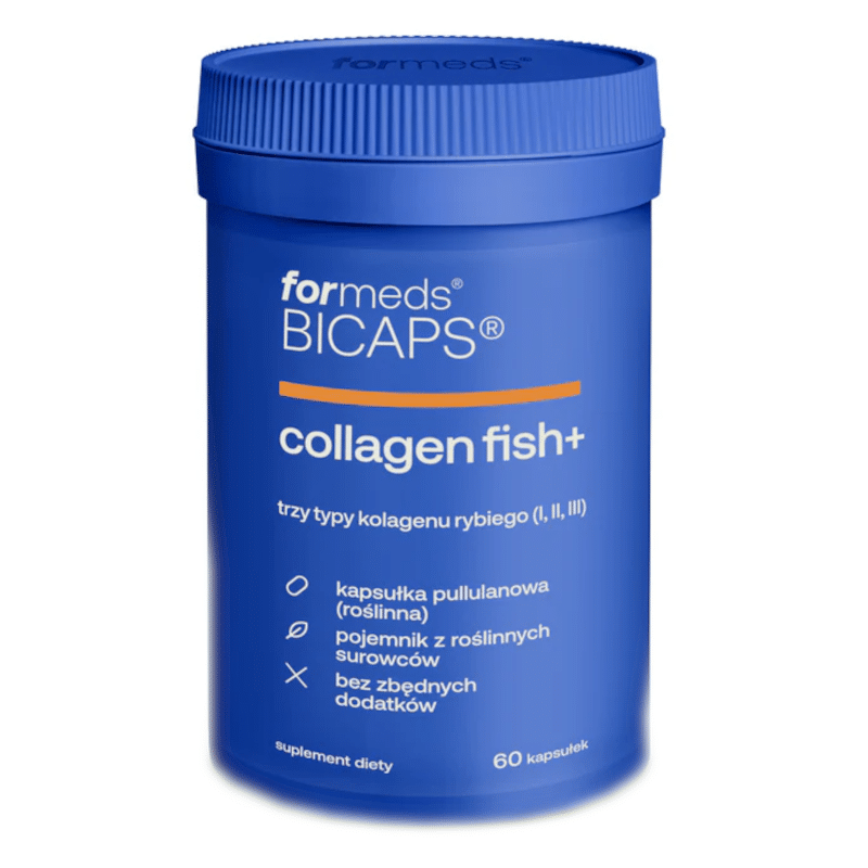 Collagen fish+ Formeds Bicaps - Trzy typy kolagenu rybiego ( I, II, III ) - 60 kapsułek