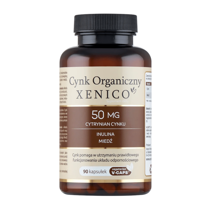 Cynk organiczny Xenico Pharma - Wparcie organizmu - 90 kapsułek