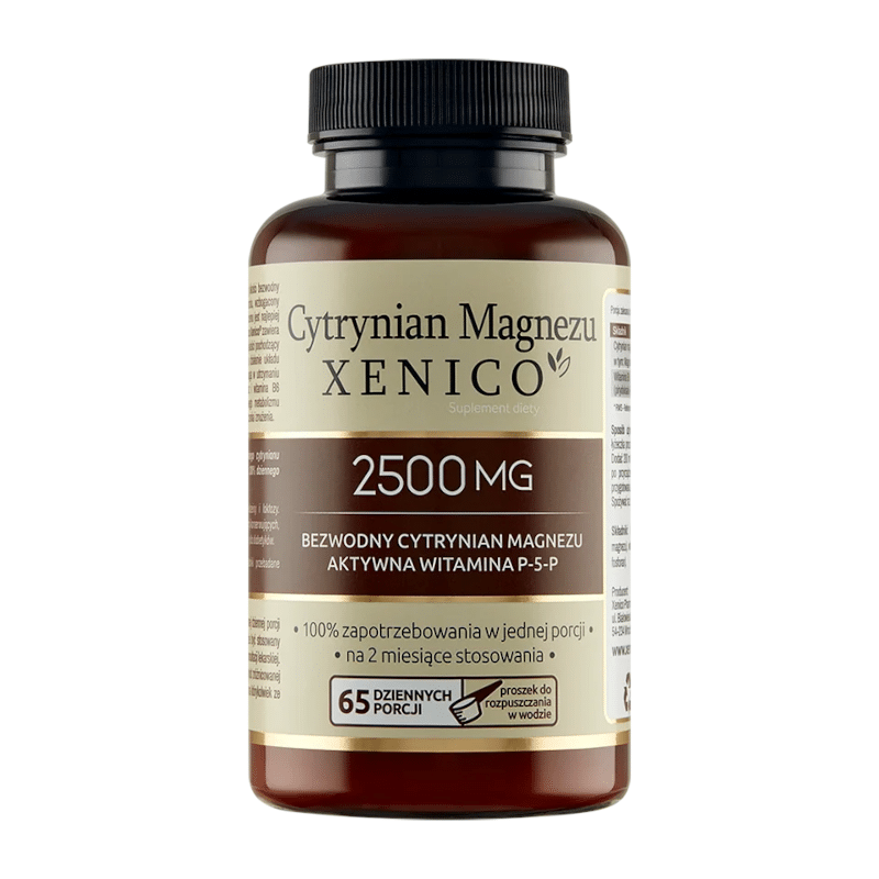 Cytrynian Magnezu Xenico Pharma - Układ nerwowy - 165 g 65 dziennych porcji
