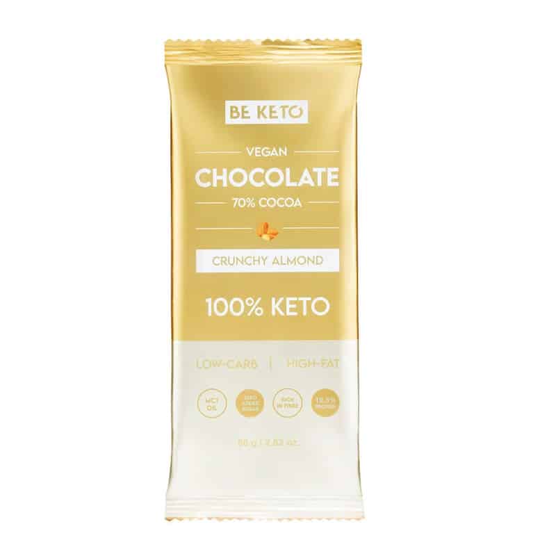 Wegańska Keto Czekolada z Olejem MCT BeKeto - Różne smaki 80 g (Smak: karmelizowany-orzech-laskowy)