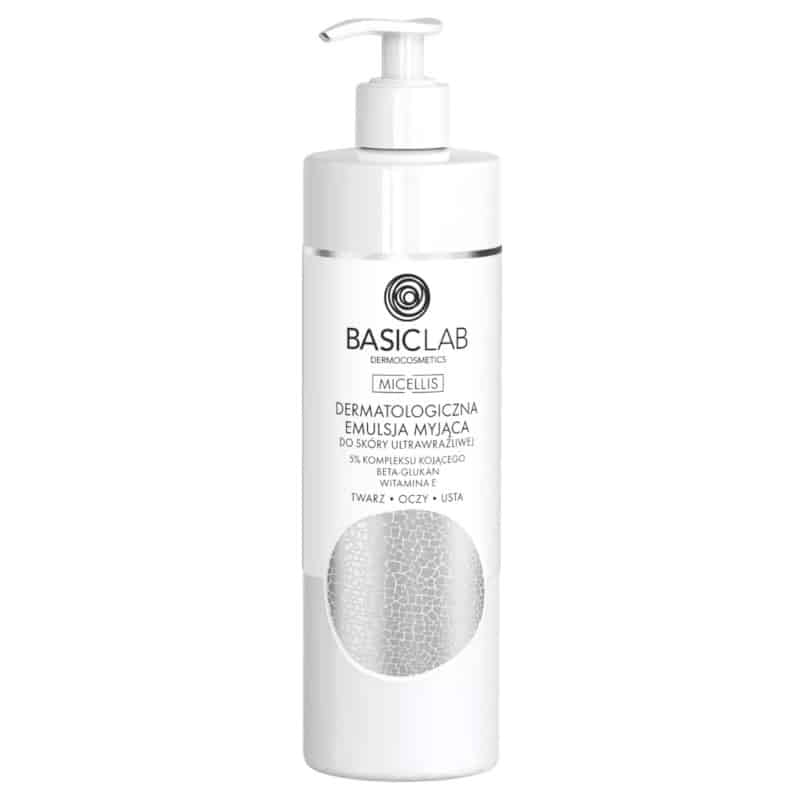 Dermatologiczna emulsja myjąca BASICLAB - Do skóry ultrawrażliwej -  100 ml / 300 ml (Pojemnosc: 100-ml)