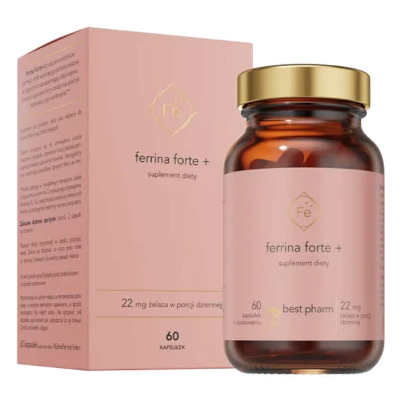 MyBestFerrina Forte+ MyBestPharm - Połączenie organicznych form żelaza - 60 kapsułek