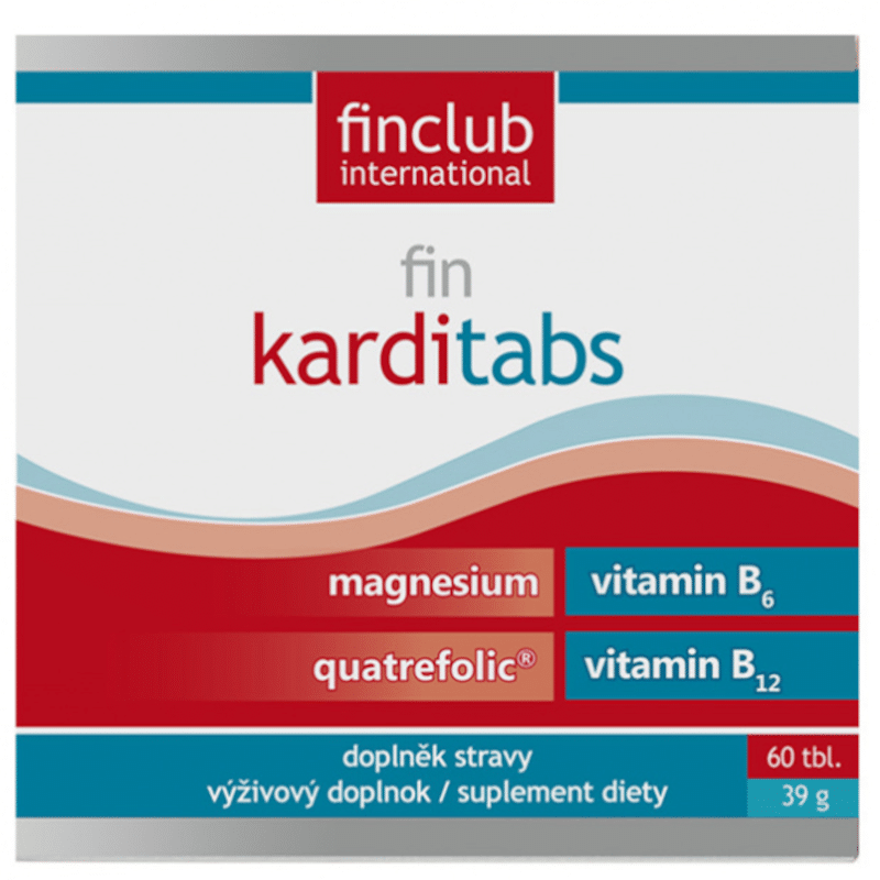 Karditabs new Finclub - Magnez, kwas foliowy, witamina B6 i B12 - 60 tabletek