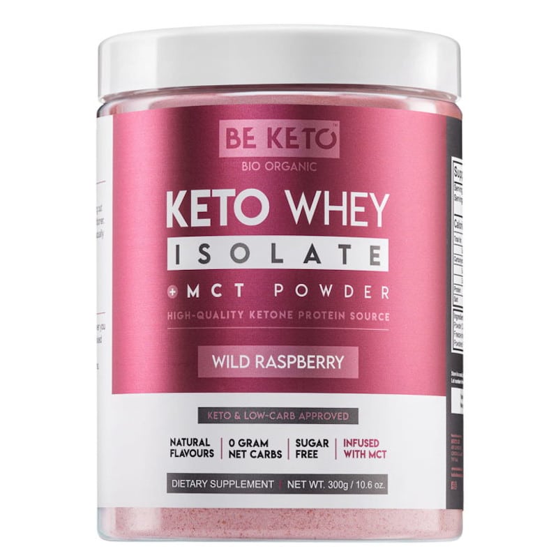 Keto Izolat Białka z olejem MCT BeKeto 300 g - Różne smaki (Smak: swieza-truskawka)
