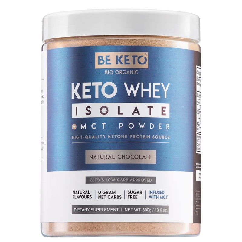 Keto Izolat Białka z olejem MCT BeKeto 300 g - Różne smaki (Smak: swieza-truskawka)