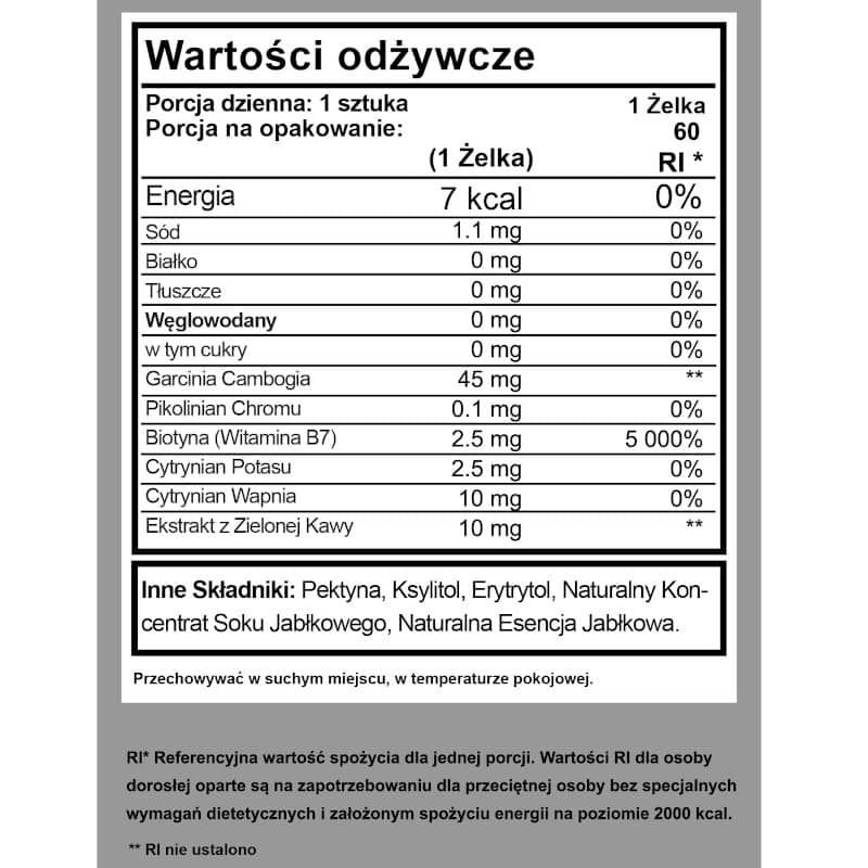 Keto Żelki Misie BeKeto - Zielone jabłko - 60 żelek