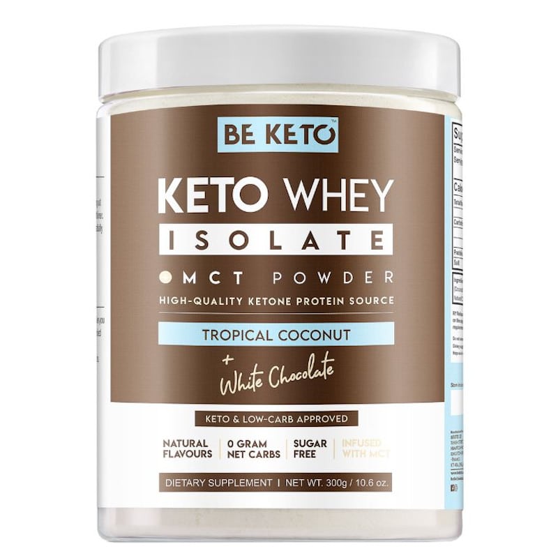 Keto Izolat Białka z olejem MCT BeKeto 300 g - Różne smaki (Smak: naturalna-czekolada)