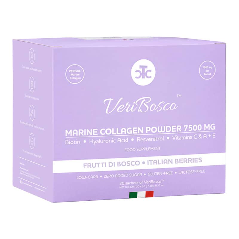 Kolagen morski VeriBosco 7500 mg o smaku owoców leśnych w saszetkach The Collagen Company (Opakowanie: 30-saszetek)