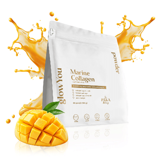 Kolagen morski glowYou Paka Natury - 5 000 mg - Mango, Arbuz i Cytryna - 30 porcji do picia (Smak: arbuz)