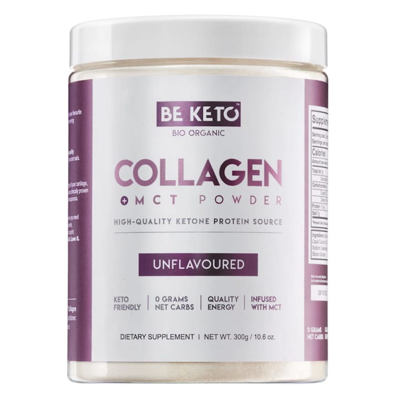Kolagen z olejem MCT BeKeto w proszku 300 g - Różne smaki (Smak: kokos-biala-czekolada)