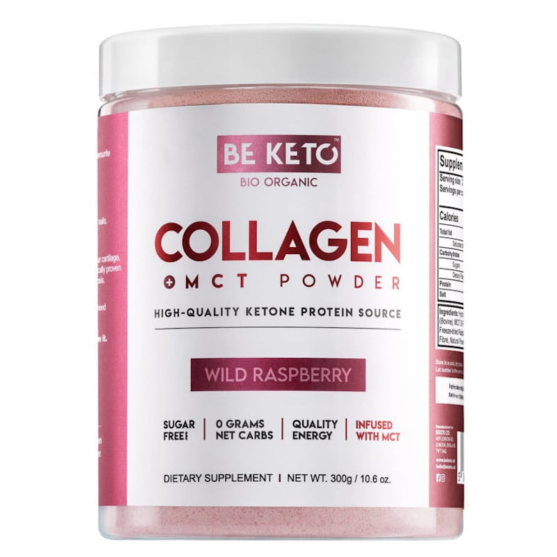 Kolagen z olejem MCT BeKeto w proszku 300 g - Różne smaki (Smak: dzika-malina)