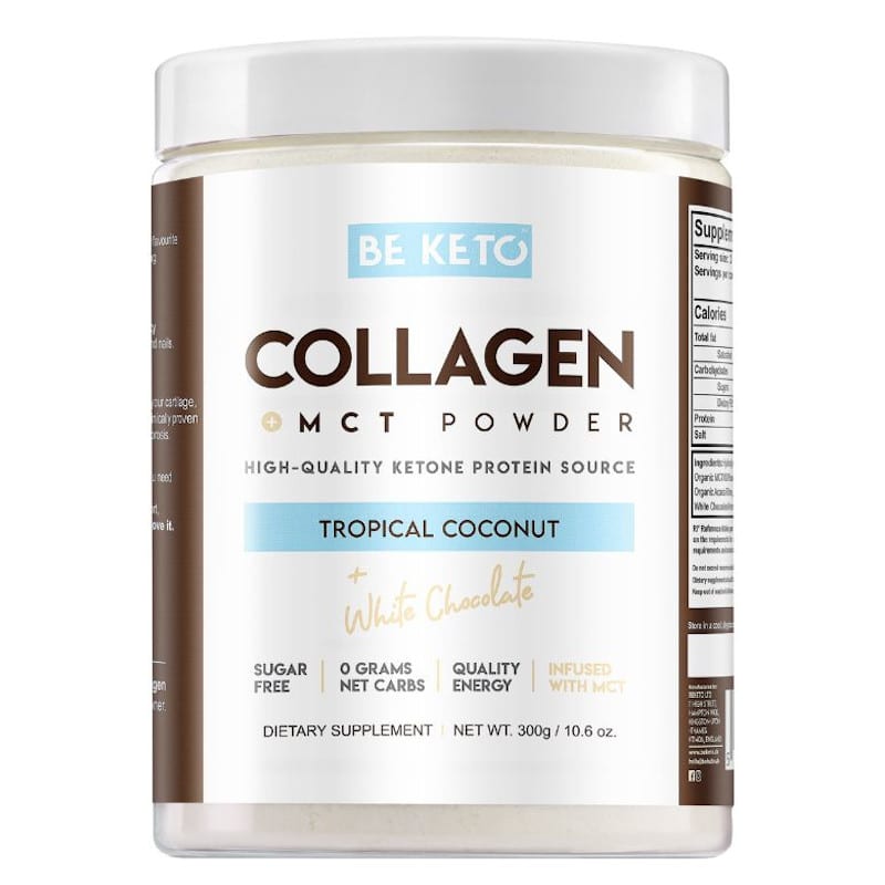 Kolagen z olejem MCT BeKeto w proszku 300 g - Różne smaki (Smak: naturalna-czekolada)