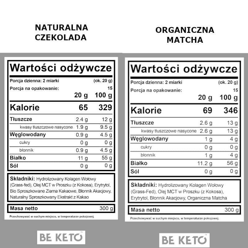 Kolagen z olejem MCT BeKeto w proszku 300 g - Różne smaki (Smak: swieza-truskawka)