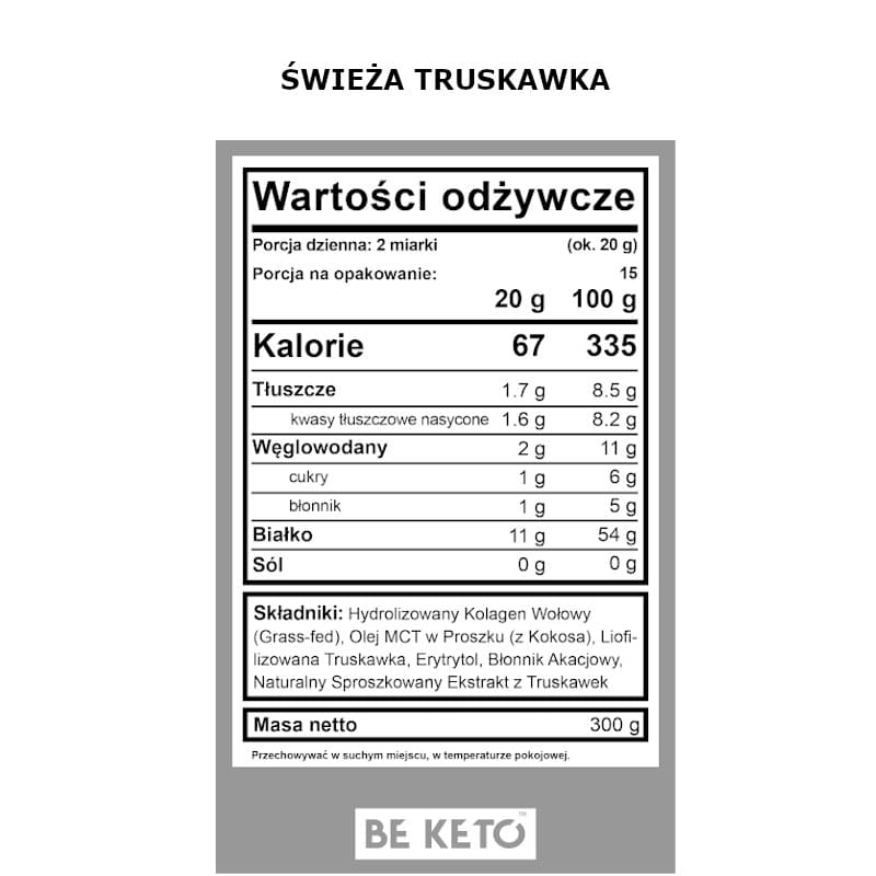Kolagen z olejem MCT BeKeto w proszku 300 g - Różne smaki (Smak: francuska-wanilia)