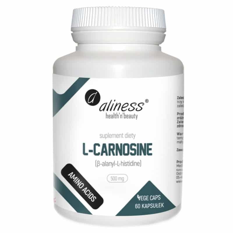 L-Carnosine 500 mg Aliness - Wspiera prawidłowe funkcjonowanie oranizmu - 60 kapsułek