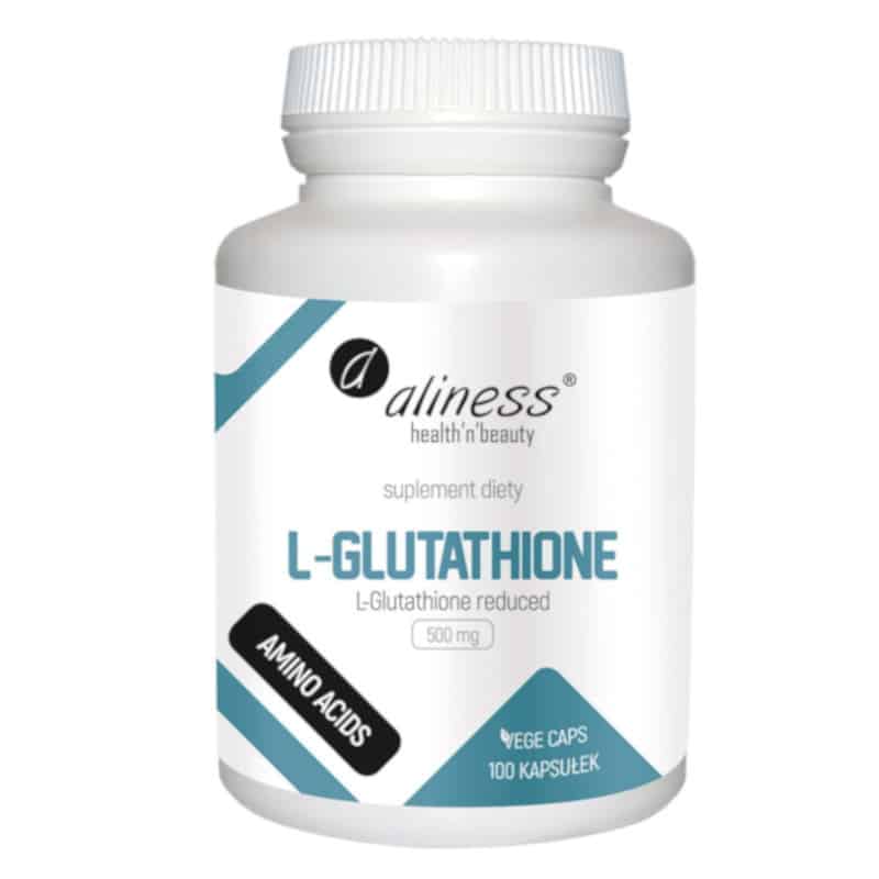 L-Glutathione reduced 500 mg Aliness - Promienna zdrowa skóra - 100 kaspułek