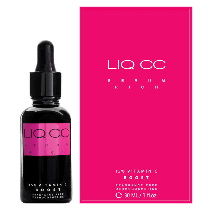 LIQ CC Serum Rich 15% Vitamin C BOOST Liqpharm - Serum rozświetlające dla skóry suchej - 30 ml