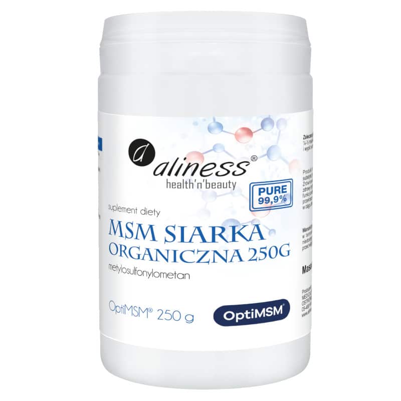 MSM Siarka Organiczna Aliness - Wsparcie dla stawów - 250 g proszek