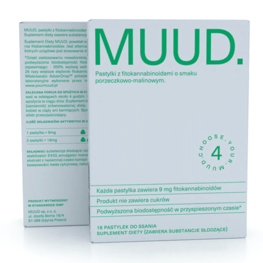 MUUD Pastylki z fitokannabinoidami Sativa Life - o smaku porzeczkowo-malinowym - 16 pastylek