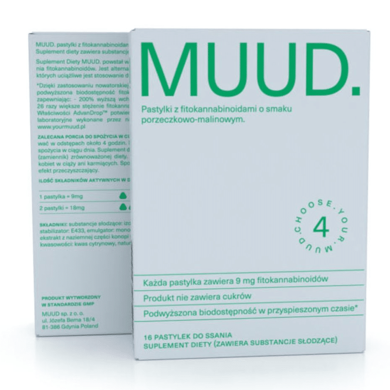 MUUD Pastylki z fitokannabinoidami Sativa Life - o smaku porzeczkowo-malinowym - 16 pastylek