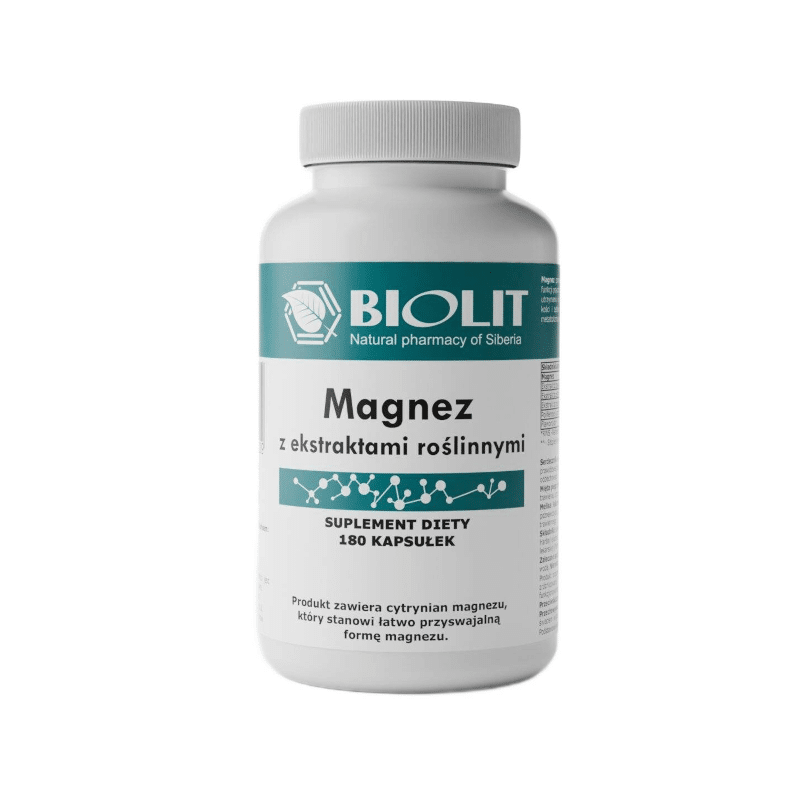 Magnez Biolit - Cytrynian magnezu - 180 kapsułek