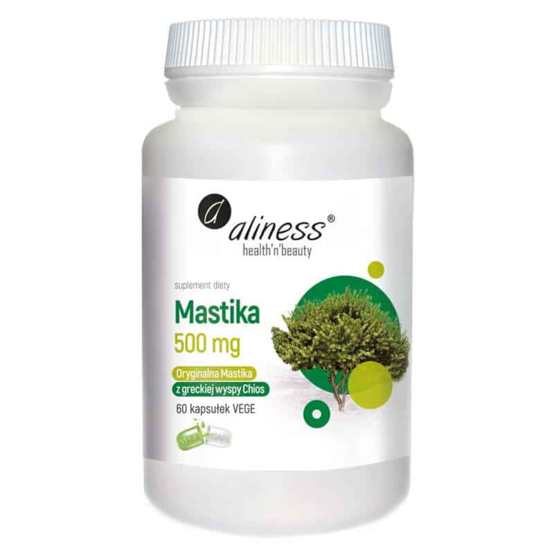 Mastika 500mg Aliness - Wsparcie pracy układu trawiennego - 60 kapsułek