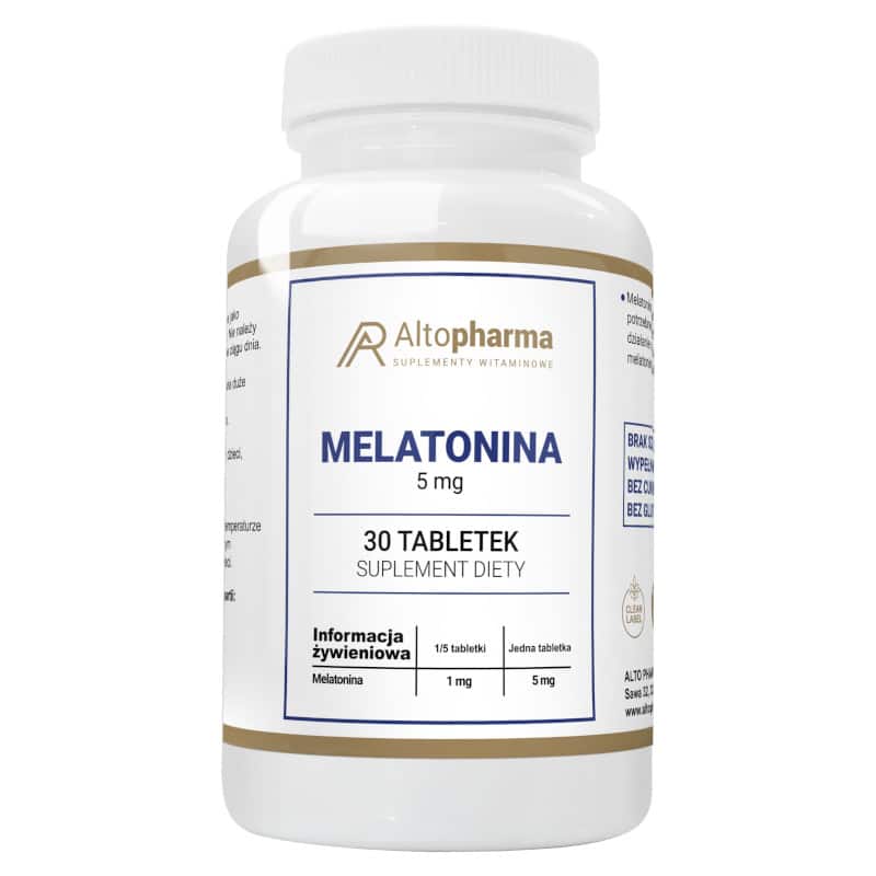 Melatonina 5 mg Alto Pharma - Na dobry zdrowy sen - 30 tabletek Vege