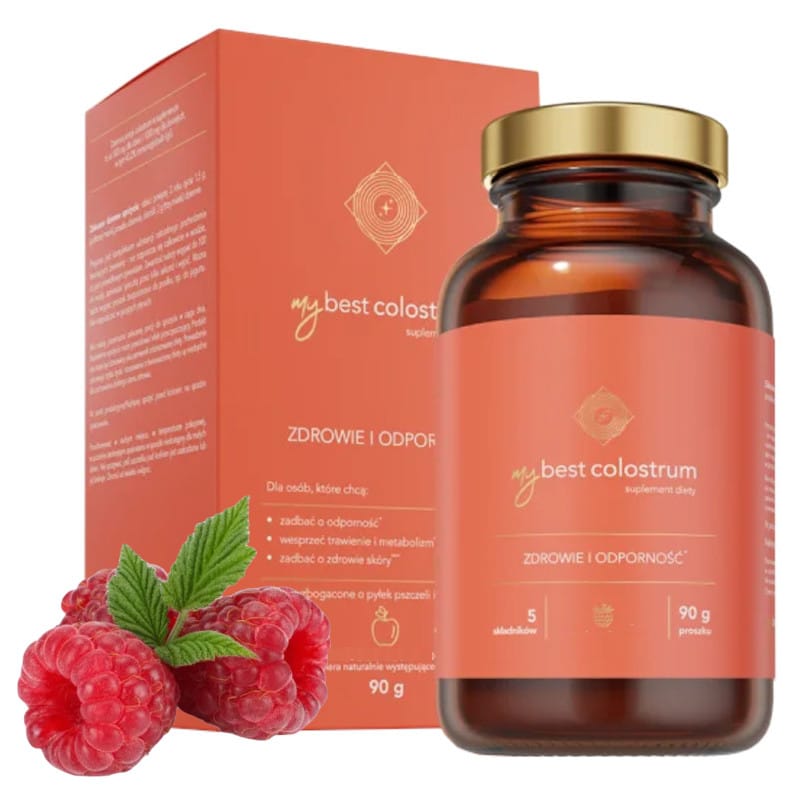 MyBestColostrum MyBestPharm - Wsparcie odporności dla dzieci i dorosłych - 90g proszek (Smak: jablkowy)