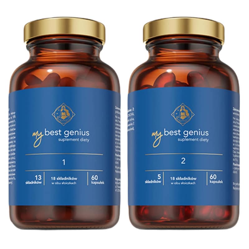 MyBestGenius Wsparcie dla mózgu, wzroku i koncentracji MyBestPharm - 2 x 60 kapsułek