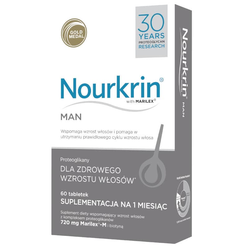 Nourkrin MAN - Naturalne wsparcie mocnych włosów u mężczyzn - 60 tabletek