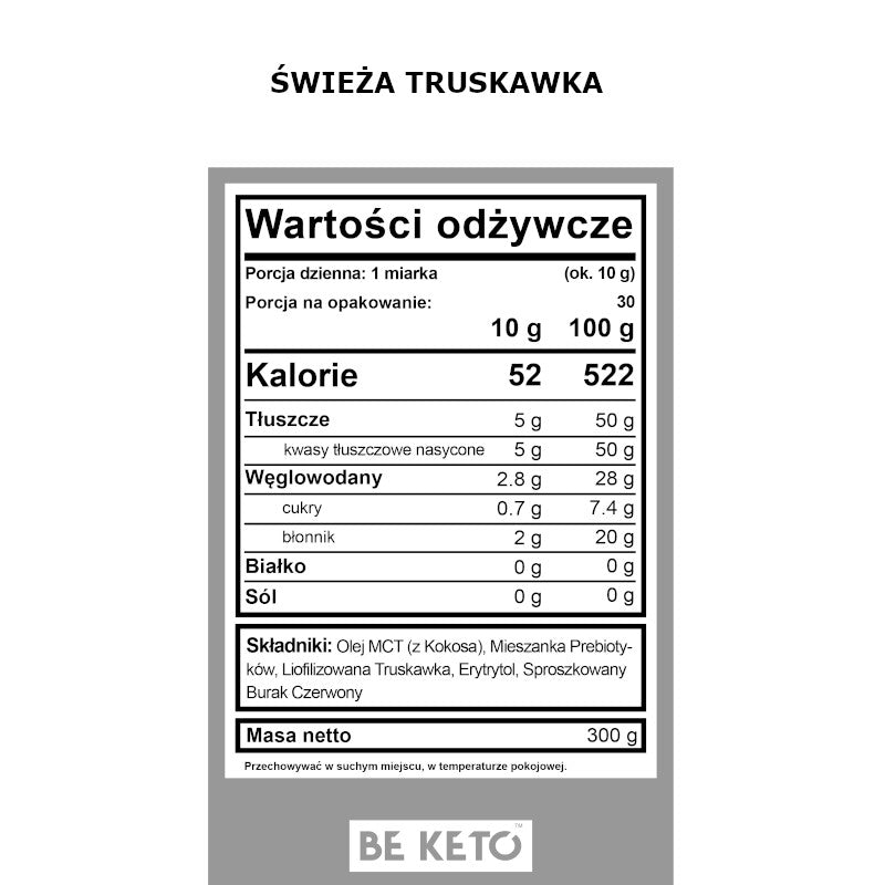 Olej MCT BeKeto w proszku 300 g - Różne smaki (Smak: kokos-biala-czekolada)