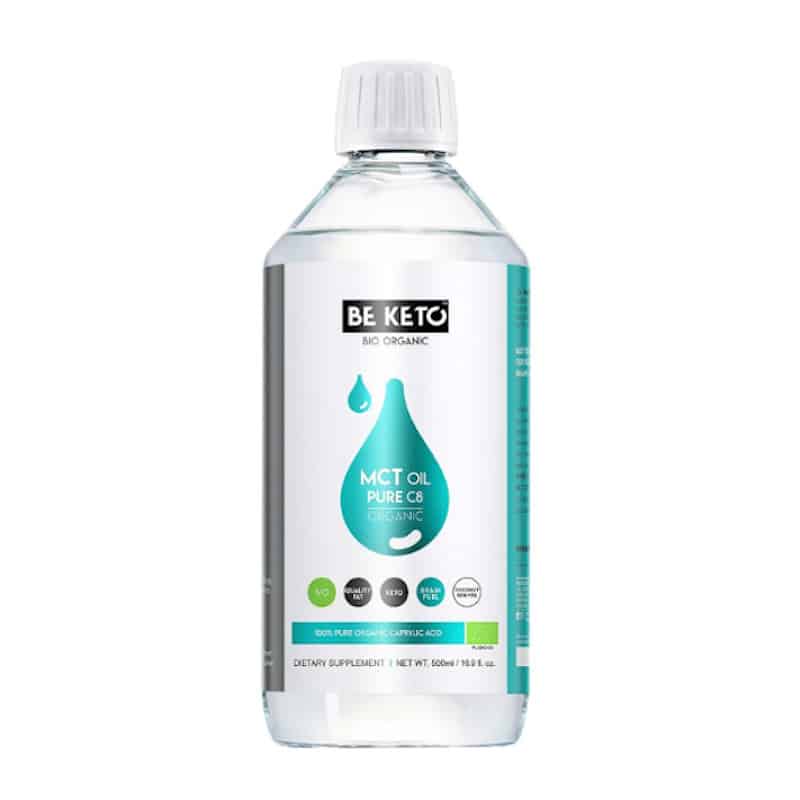 Olej MCT 100% C8 BeKeto - Podstawa diety ketogenicznej - 100, 500 lub 1000 ml (Pojemnosc: 1000-ml)