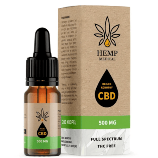 Olejek konopny  5% Hemp Medical - Ekstrakt z konopi włóknistych 100% naturalne - 10 ml