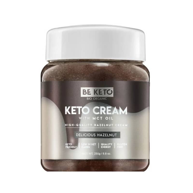 Keto Krem z Olejem MCT BeKeto - Różne Smaki 250 g (Smak: biala-czekolada-malina)