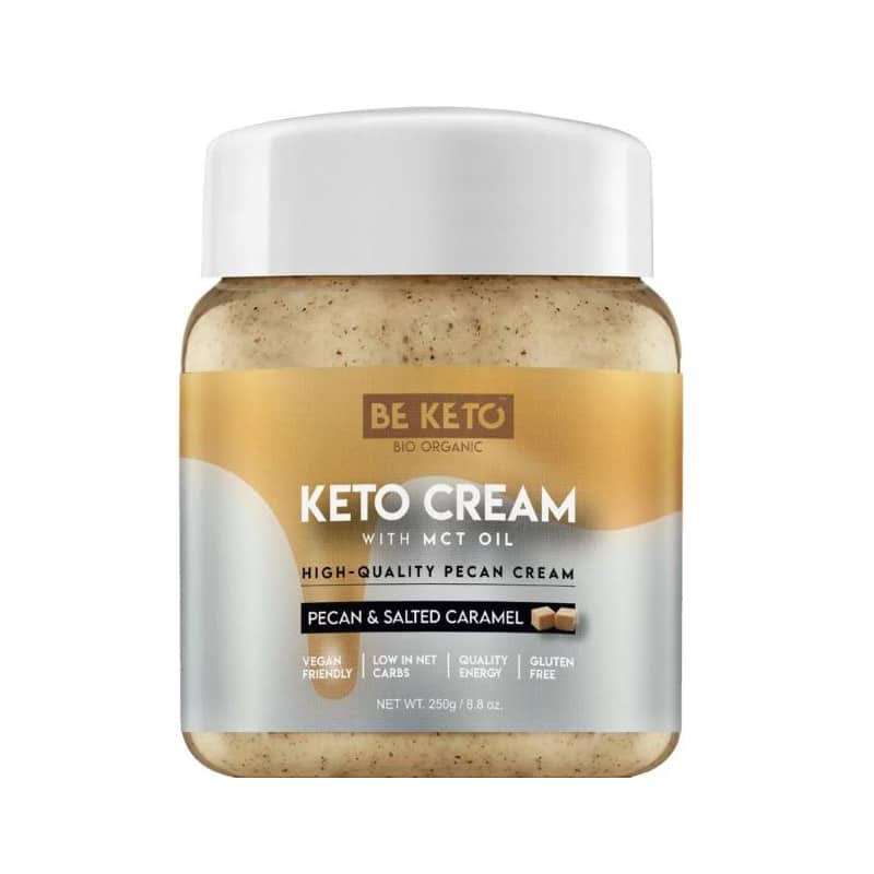 Keto Krem z Olejem MCT BeKeto - Różne Smaki 250 g (Smak: pekan-solony-karmel)