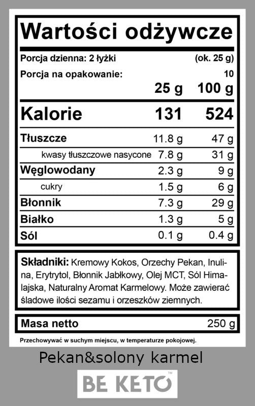 Keto Krem z Olejem MCT BeKeto - Różne Smaki 250 g (Smak: krolowa-makadamia)