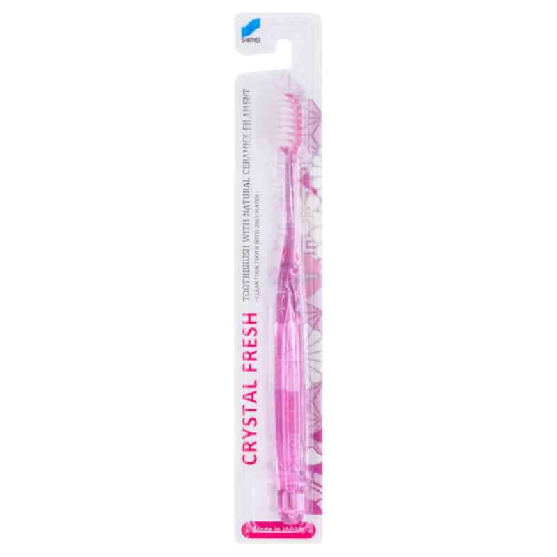 Szczoteczka do zębów Crystal Fresh z włosiem z naturalną ceramiką - 1 sztuka (Kolor: zielona)