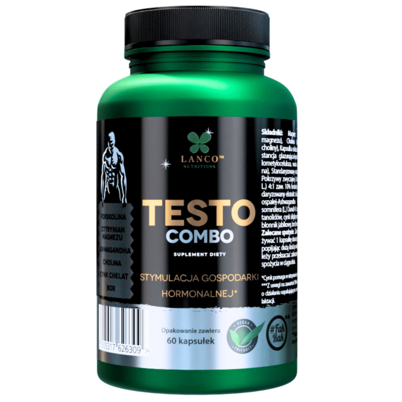 Testo combo Lanco - Reguluje poziom testosteronu - 60 kapsułek