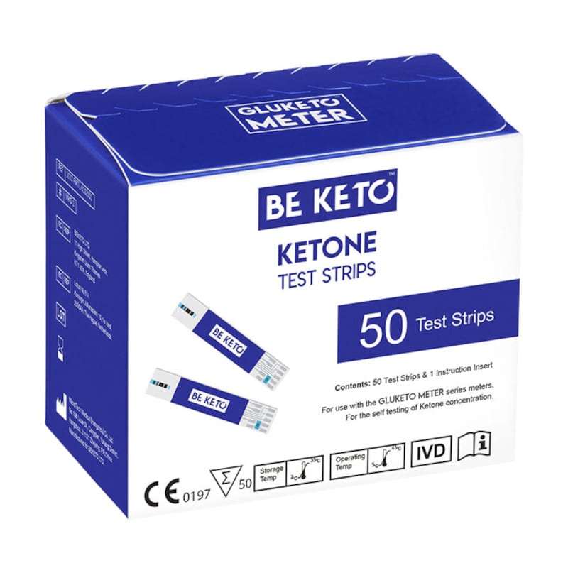 Testy paskowe KETONY do GluKeto Meter BeKeto - Szybkie i dokładne pomiary ketonów - 50 sztuk
