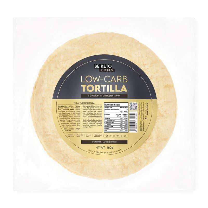 Tortilla Keto BeKeto - Wysoka zawartość białka i błonnika - 4 x 40 g