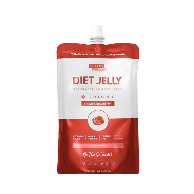 Galaretka Dietetyczna Konjac BeKeto - W czterech różnych smakach - 150 g (Smak: swieza-truskawka)