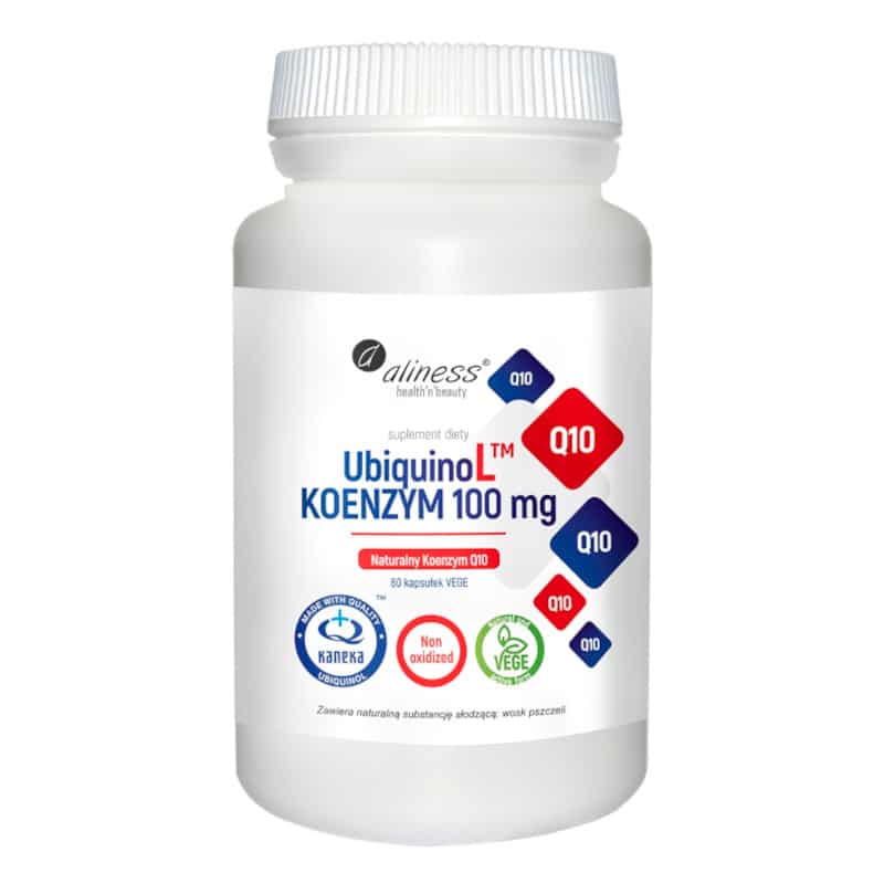 UbiquinoL KANEKA Naturalny Koenzym Q10 Aktywna forma 100 mg Aliness – 60 kapsułek