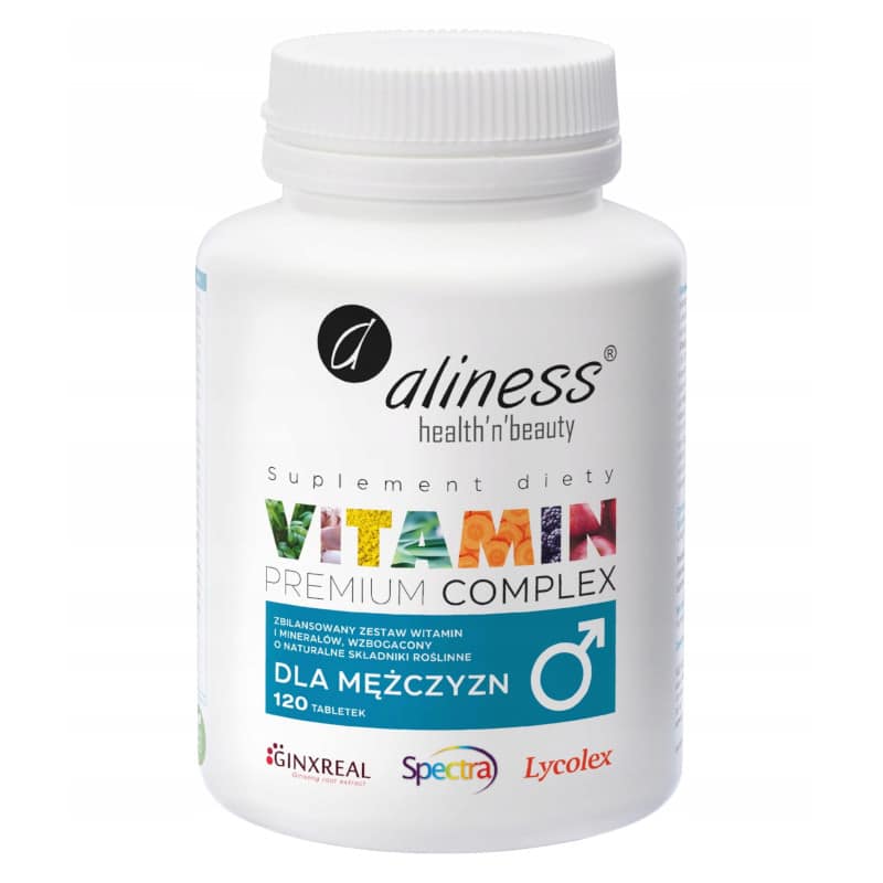 Vitamin Premium Complex dla mężczyzn Zestaw witamin i minerałów Aliness - 120 tabletek